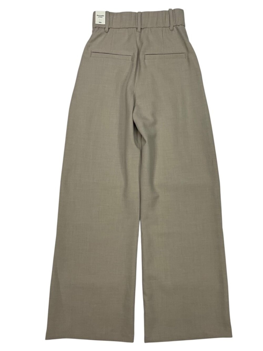 Abercrombie & Fitch A&F Sloane Tailored Wide Leg Pant XXS Short Cream NEW - Picture 2 of 12
